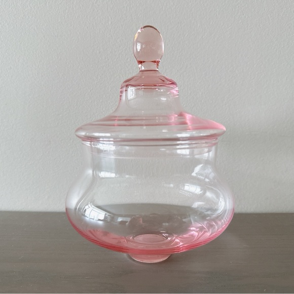 Pink glass jar / candy jar / pink dish - Picture 7 of 13